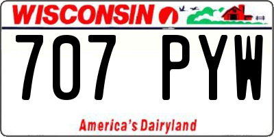 WI license plate 707PYW