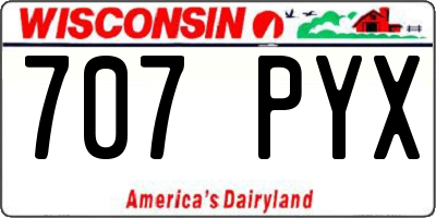 WI license plate 707PYX