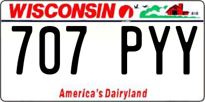 WI license plate 707PYY