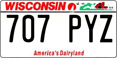 WI license plate 707PYZ