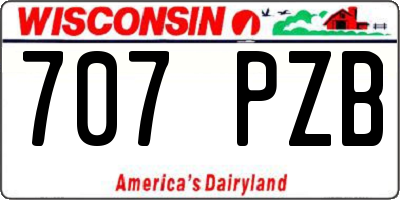 WI license plate 707PZB