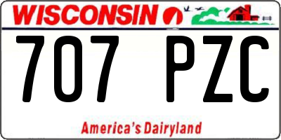WI license plate 707PZC