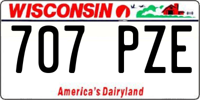 WI license plate 707PZE