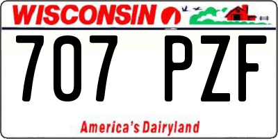 WI license plate 707PZF