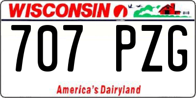 WI license plate 707PZG