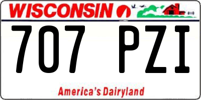 WI license plate 707PZI