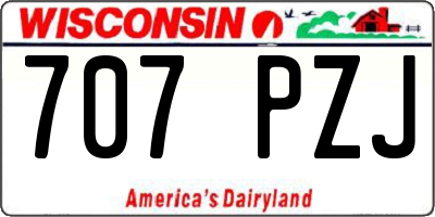 WI license plate 707PZJ