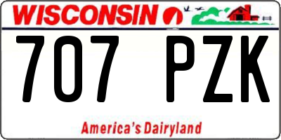 WI license plate 707PZK