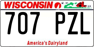 WI license plate 707PZL