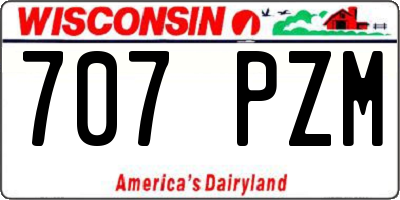 WI license plate 707PZM