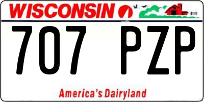 WI license plate 707PZP