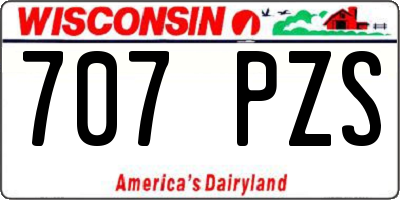 WI license plate 707PZS
