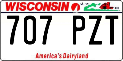 WI license plate 707PZT