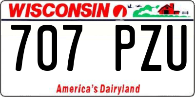 WI license plate 707PZU