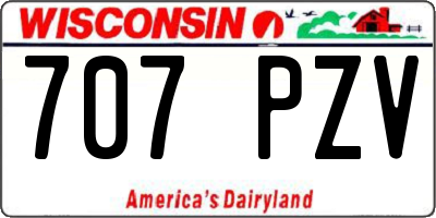 WI license plate 707PZV