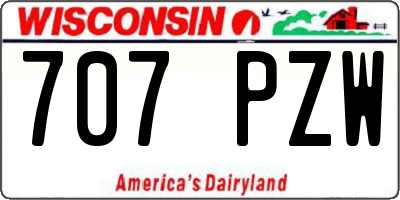 WI license plate 707PZW