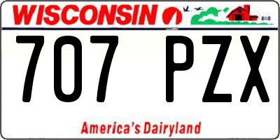 WI license plate 707PZX