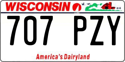 WI license plate 707PZY