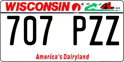 WI license plate 707PZZ