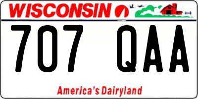 WI license plate 707QAA