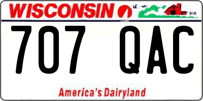 WI license plate 707QAC