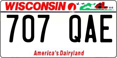 WI license plate 707QAE