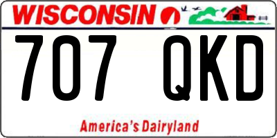 WI license plate 707QKD