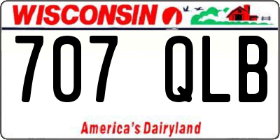 WI license plate 707QLB