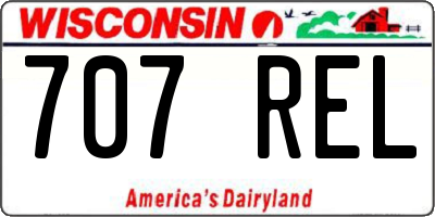 WI license plate 707REL