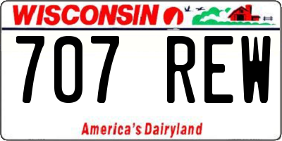 WI license plate 707REW