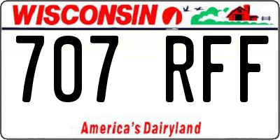WI license plate 707RFF