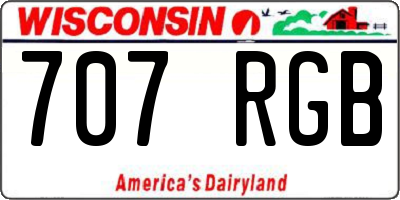 WI license plate 707RGB
