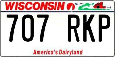WI license plate 707RKP