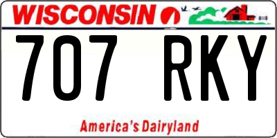 WI license plate 707RKY