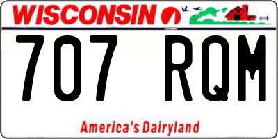 WI license plate 707RQM