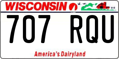 WI license plate 707RQU