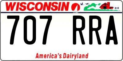 WI license plate 707RRA