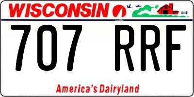 WI license plate 707RRF