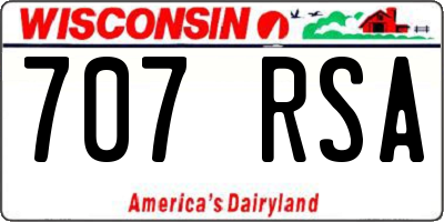 WI license plate 707RSA