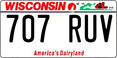 WI license plate 707RUV