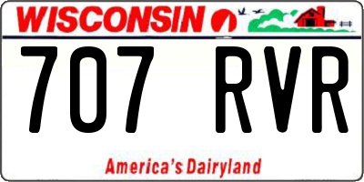 WI license plate 707RVR