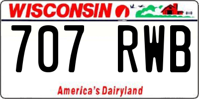 WI license plate 707RWB