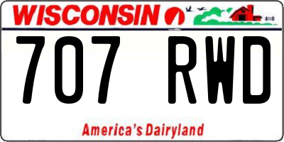 WI license plate 707RWD