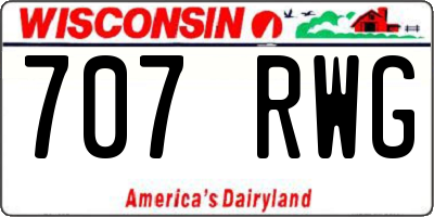 WI license plate 707RWG