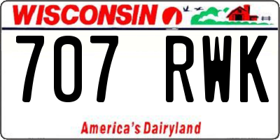 WI license plate 707RWK