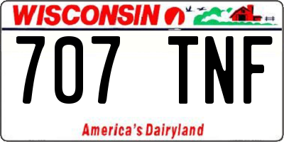 WI license plate 707TNF