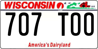 WI license plate 707TOO