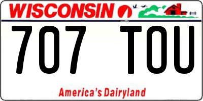 WI license plate 707TOU