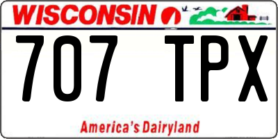 WI license plate 707TPX