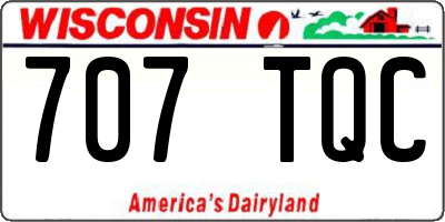 WI license plate 707TQC